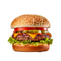 Hamburger isolated on background with png