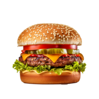 Hamburger isolato su sfondo con generativo ai png