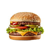 Hamburger isolated on background with png