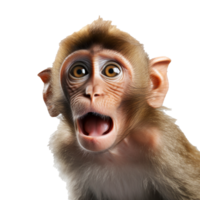 feliz macaco isolado em fundo com generativo ai png