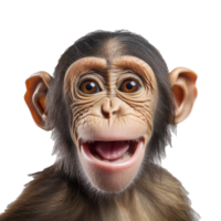 feliz macaco isolado em fundo com generativo ai png