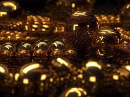 Dark black and gold glitter Geometric grid background Modern dark abstract texture Created with technology. photo