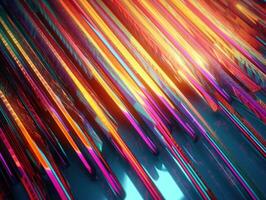 Neon lights diagonal lines on dark background Created with technology photo
