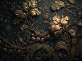 Royal vintage Victorian Gothic background Rococo venzel and whorl created with technology. photo