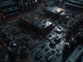 Technology circuit board pattern Motherboard industrial background Created with technology photo