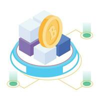 3d icon of ethereum network vector