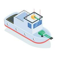 Isometric icon of boat vector