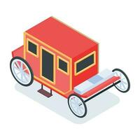 Modern isometric icon of carriage vector