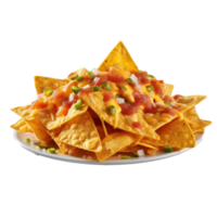 nachos isolato su sfondo con generativo ai png