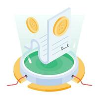 3d icon of money agreement vector