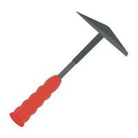 An axe with pointing heads blade and tree handle, pickaxe icon vector