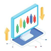 3d icon of trading website vector