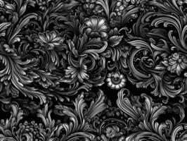 Seamless pattern Royal vintage Victorian Gothic background Rococo venzel and whorl created with technology. photo