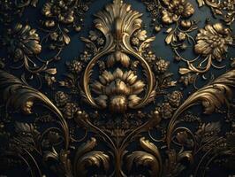 Royal vintage Victorian Gothic background Rococo venzel and whorl created with technology. photo