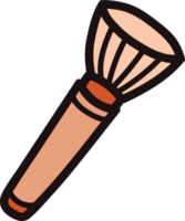 Hand Drawn makeup brush for women in doodle style png