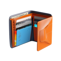 wallet with banknotes isolated on background with png