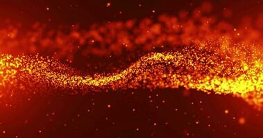 Abstract digital orange wave, from particles and dots, cyber technology, 3D, 4K seamless loop video