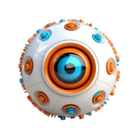 robot eyeball isolated on background with png