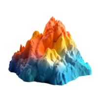 Blue and Orange Mountain Model isolated on background with png