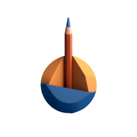 pencil and pencil holder isolated on background with png