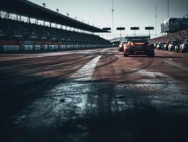 Race track Empty asphalt road concept Driving on an empty road Racing sports concept Created with technology photo