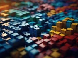 Futuristic plastic cubes background Abstract geometric mosaic grid Square tiles pattern technology photo