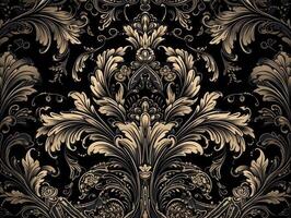 Royal vintage Victorian Gothic background Rococo venzel and whorl created with technology. photo