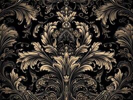 Royal vintage Victorian Gothic background Rococo venzel and whorl created with technology. photo