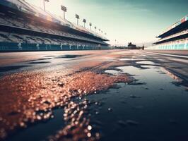 carrera pista vacío asfalto la carretera concepto conducción en un vacío la carretera carreras Deportes concepto creado con generativo ai tecnología foto