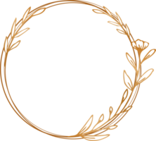 Luxus Gold Kreis Blumen- Rahmen zum Hochzeit Einladung, Engagement Einladung, Gruß Karte, oder Logo png