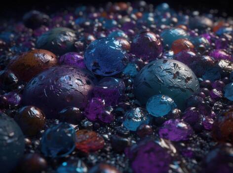 Translucent glass Stones and pebbles Abstract background with geometric shapes created with technology. photo