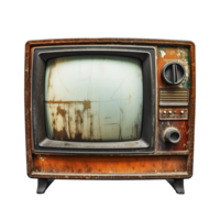 antiguo televisión aislado en transparente fondo, creado con generativo ai png