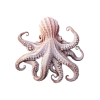 pulpo aislado en transparente fondo, creado con generativo ai png