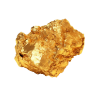 Gold nugget isolated on transparent background, created with png