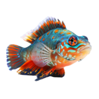 Mandarin Fisch isoliert auf transparent Hintergrund, erstellt mit generativ ai png