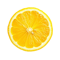 Lemon slice isolated on transparent background, created with png