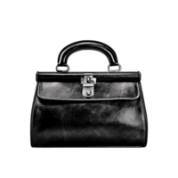 Black bag isolated on transparent background, created with png