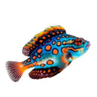 Mandarin fish isolated on transparent background, created with png