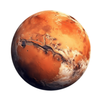 Planet Mars isolated on transparent background, created with png