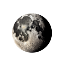 Moon on transparent background, created with png