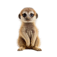 Meerkat cub isolated on transparent background, created with png