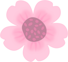 Beautiful whimsical light pink flower. Doodle sun flower illustration. png