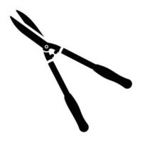 Pair of metal blades attached with ring shaped handles to make finger gripping, showcasing scissor icon vector