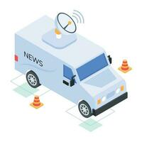 A 3d icon of news van vector