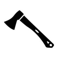 A heavy blade with wooden handle used by craftsman showing axe pictogram vector