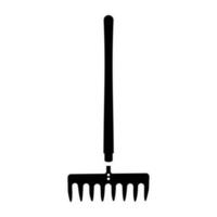 Three cornered tool with wooden handle for grip notion garden fork icon vector