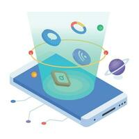 Trendy isometric icon of media storage vector