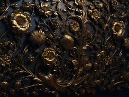 Royal vintage Victorian Gothic background Rococo venzel and whorl created with technology. photo