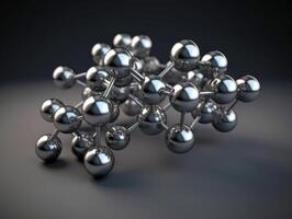 Abstract molecule model on dark background Created with technology. photo