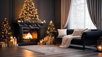 Christmas living room. Illustration photo